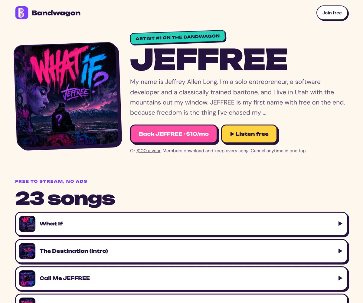 JEFFREE's artist page